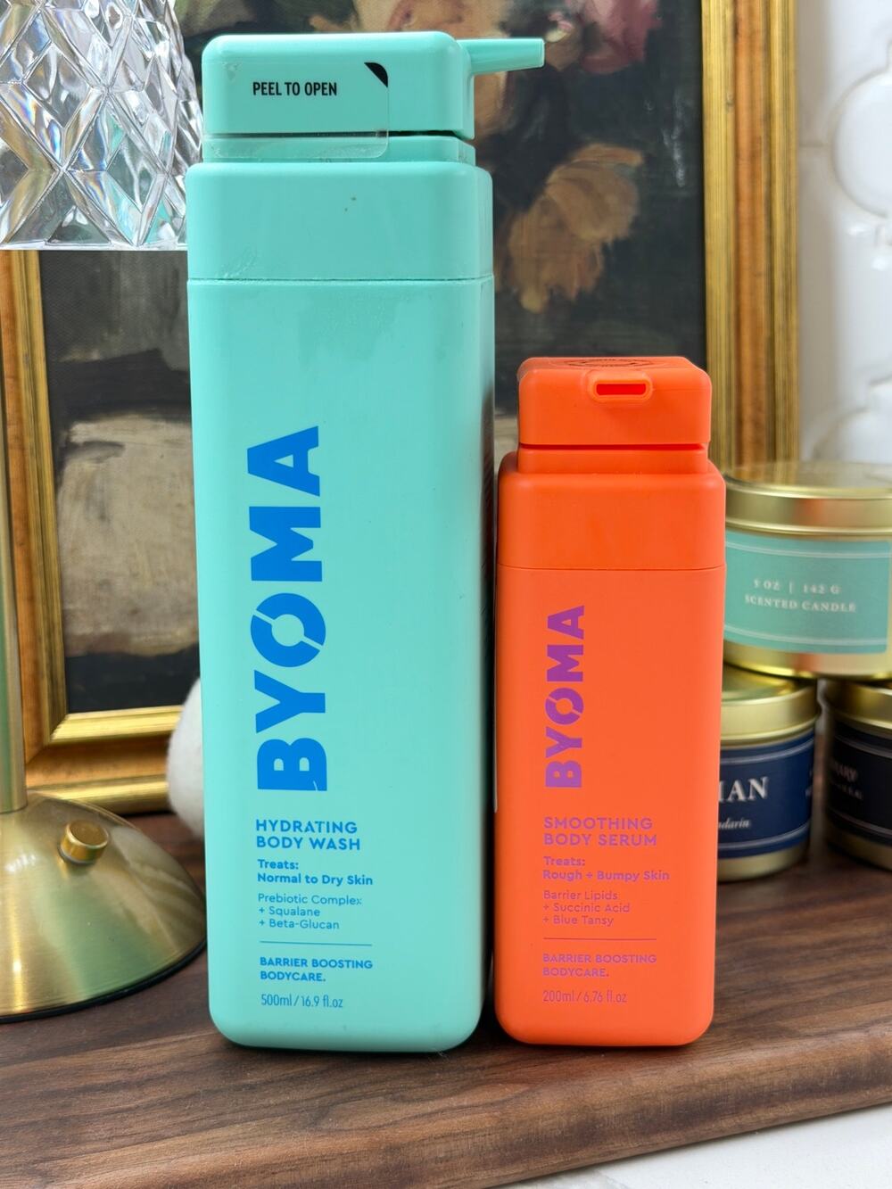 BYOMA Bodycare Set Hydrating Body Wash (500ml) & Smoothing Body Serum (200ml)